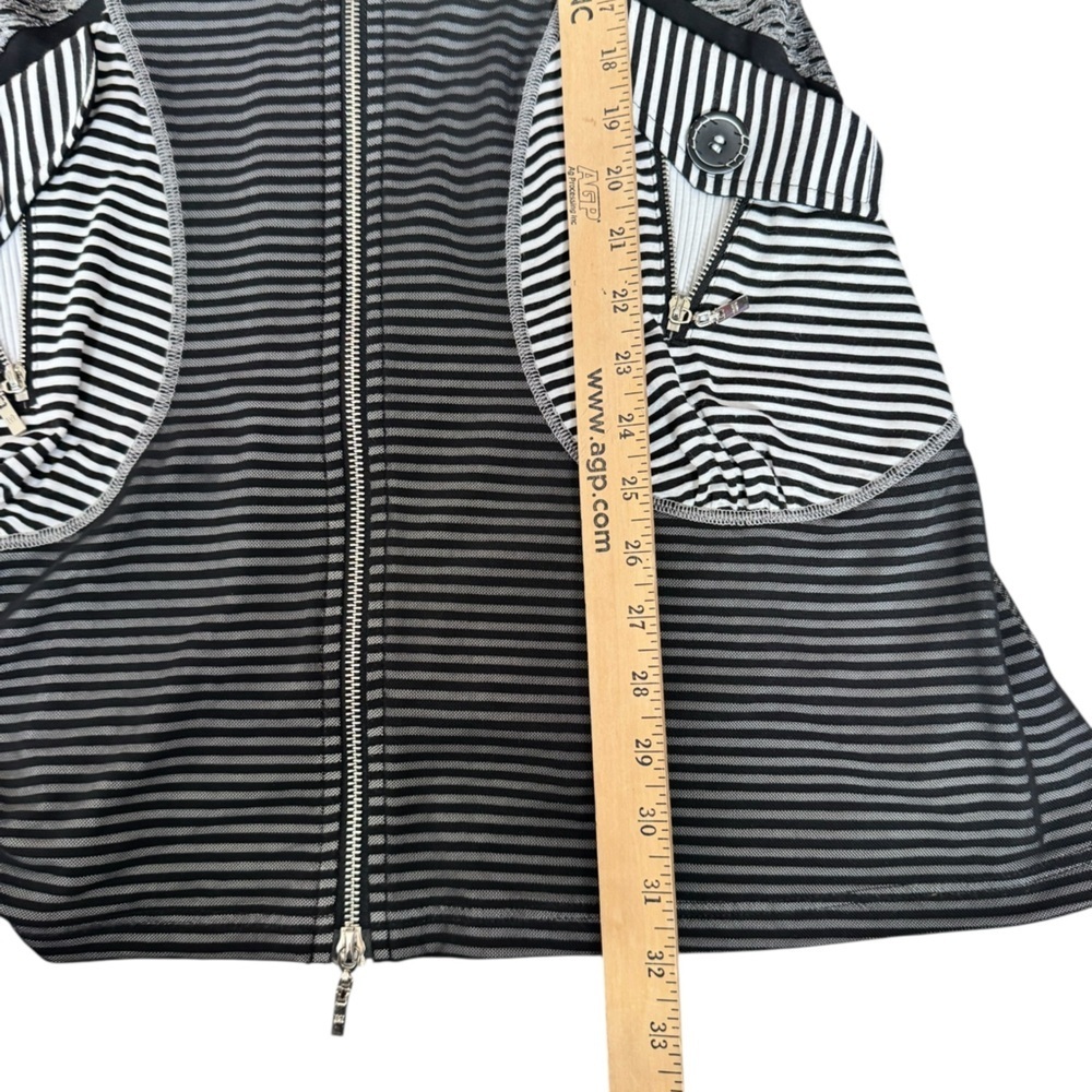 Dzhaniel Couture Zip Tunic Jacket Dress Black White Striped Avant Garde Artsy S - Picture 5 of 8